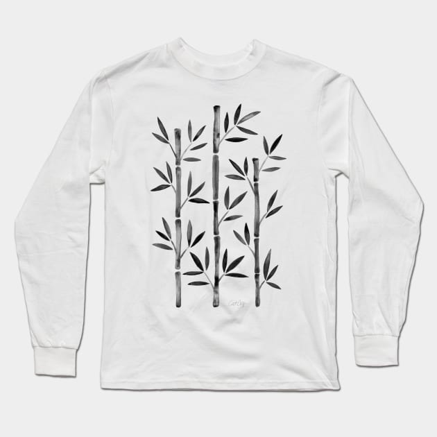 Black Bamboo Long Sleeve T-Shirt by CatCoq